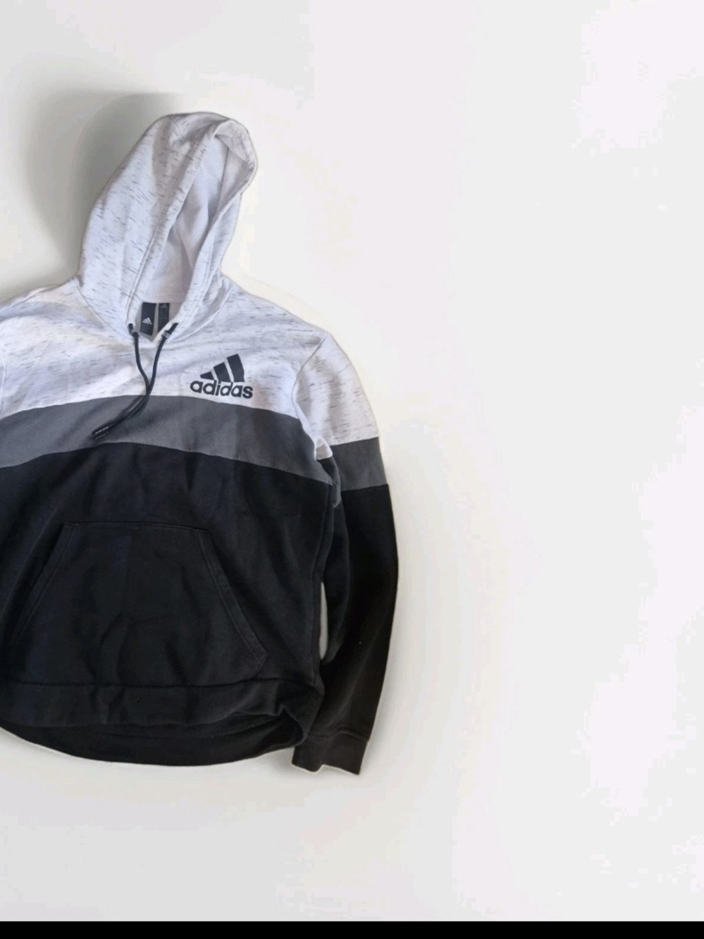 adidas Men’s Black, Gray & White Crewneck Hoodie